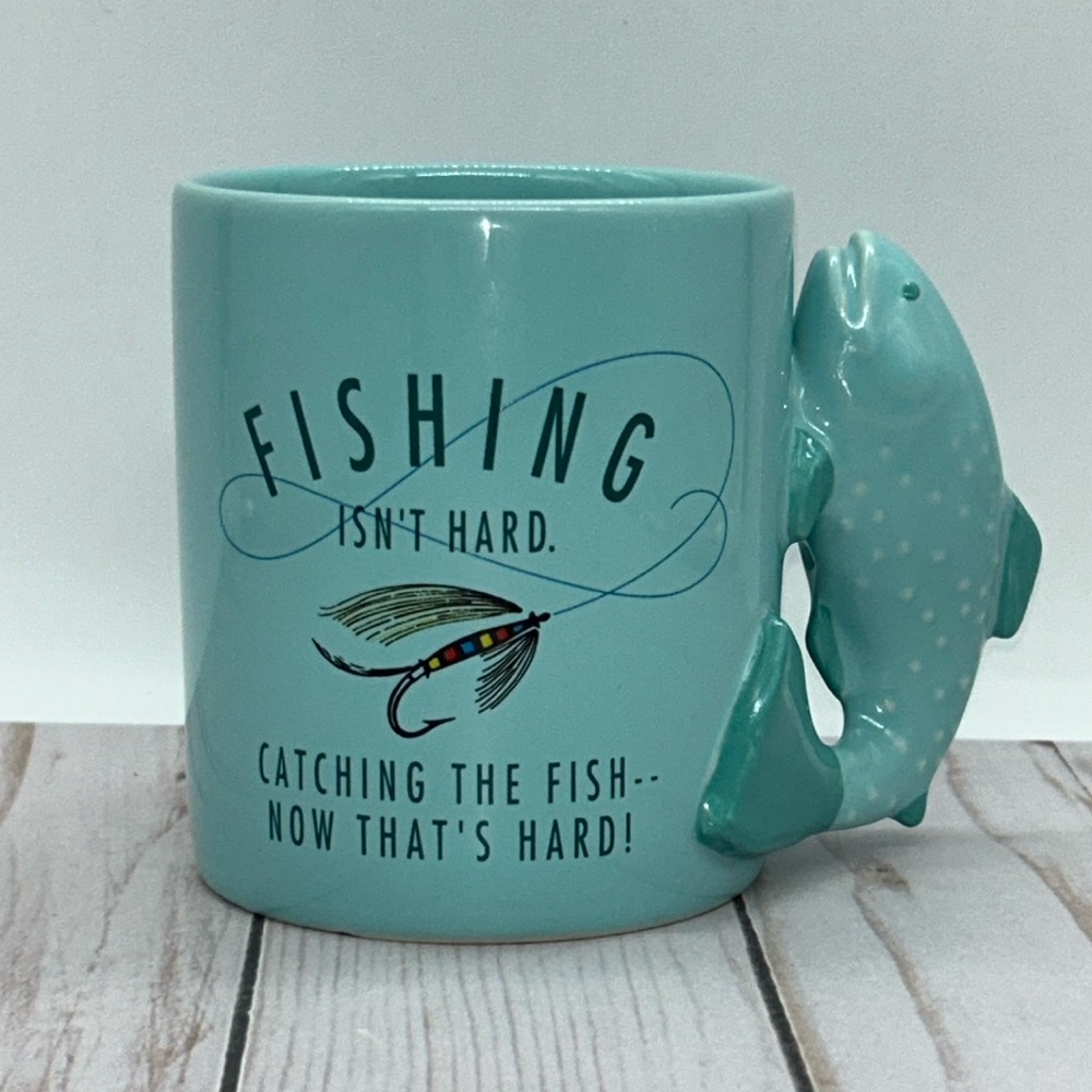 Hallmark Fishing Isn’t Hard Figural Coffee Mug